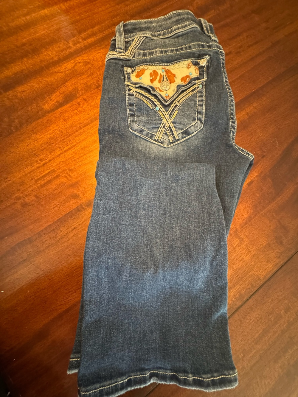 Miss Me Dark Blue Boot Cut Jeans with Embroidered Pocket